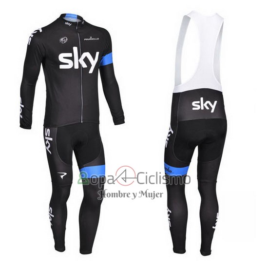 Sky Ropa Ciclismo Culotte Largo 2013 Mangas Largas Azul y Negro